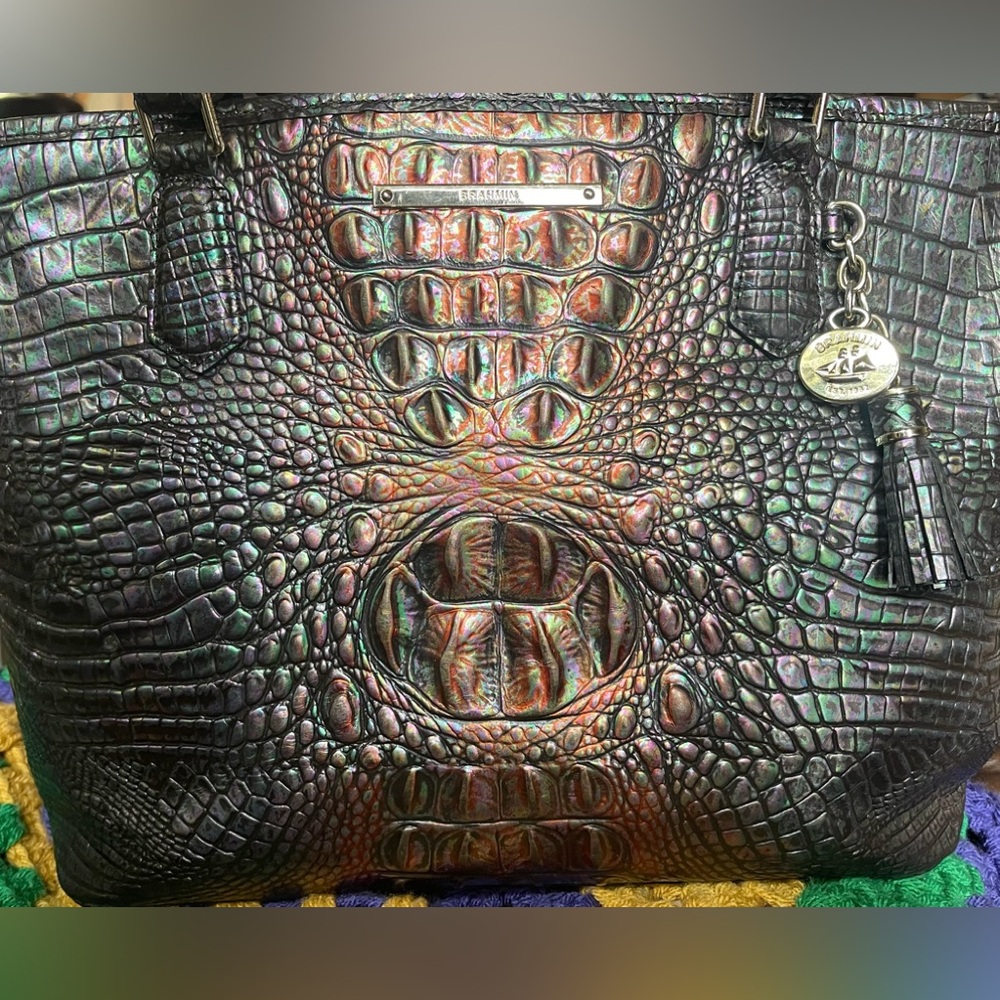 Brahmin Medium Asher Black Pearl Ombre Melbourne and wallet